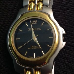 Vintage Geneva Gold & Silver Quartz Dress Watch